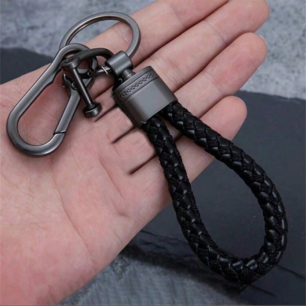 Luxury Woven Rope Car Keychain For Men, Couple's Gift, Stylish Metal Keychain